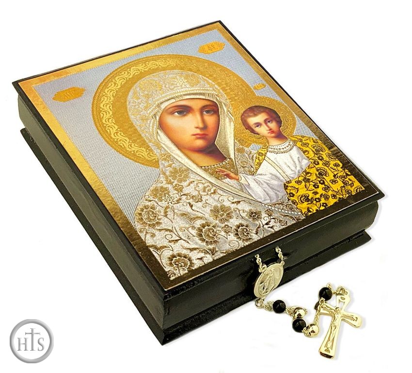 HolyTrinityStore Picture - Virgin of Kazan, Decoupage Wooden Icon Box