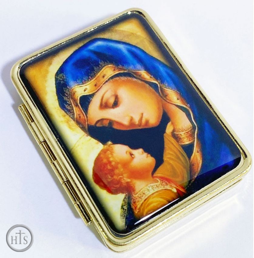 HolyTrinityStore Picture - Pill Box with Icon of Virgin Mary and Child Jesus