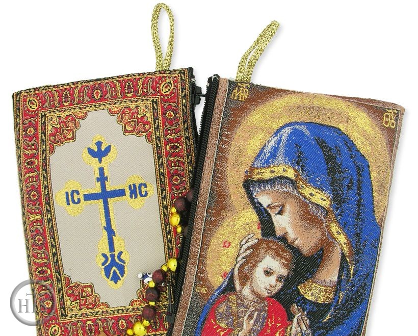 HolyTrinityStore Image - Madonna Caressing the Christ Child, Rosary Pouch Case