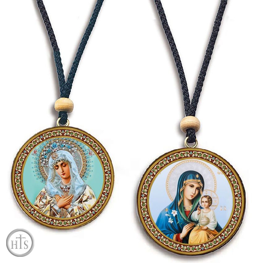 Product Picture - Virgin Mary Extreme Humility and Eternal Bloom, Reversible Icons on Rope