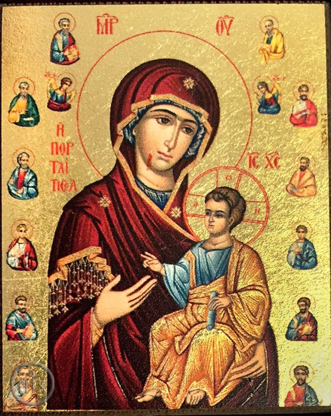 Picture - Virgin Mary Iverskaya, Serigraph Mini Icon with Magnet