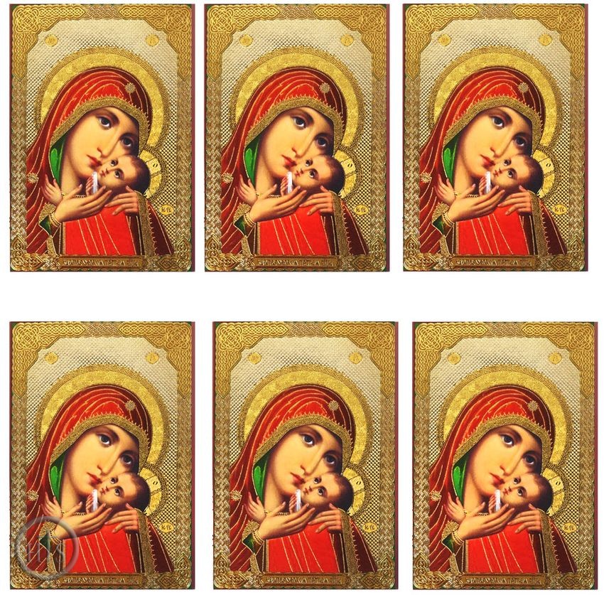 Product Image - Virgin Mary Kasperovskaya, Set of 6 Gold Foiled Laminated Cards