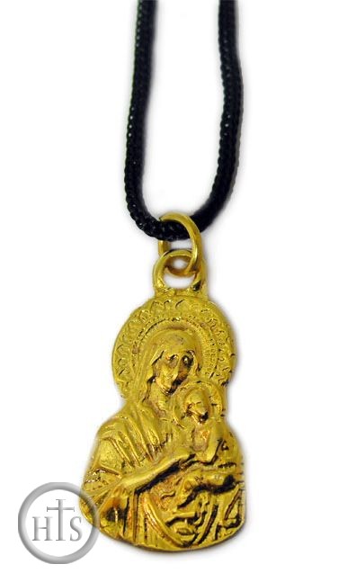 Photo - Virgin Mary, Brass Neck Pendant on Rope