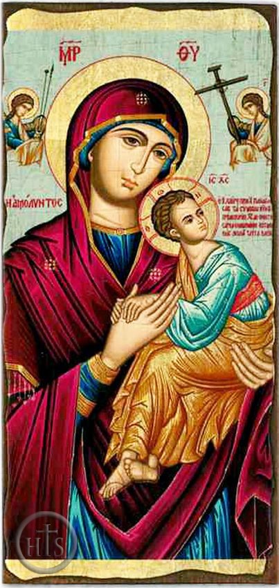 Image - Virgin Mary Perpetual Help (In Red), Greek Serigraph Panel Icon