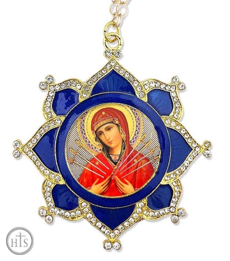 Product Image - Virgin Mary of Sorrows, Framed Icon Ornament Star Shape