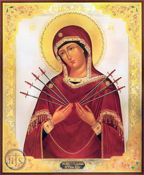 HolyTrinityStore Image - Virgin Mary of Sorrows, Orthodox Christian Gold Foil Icon