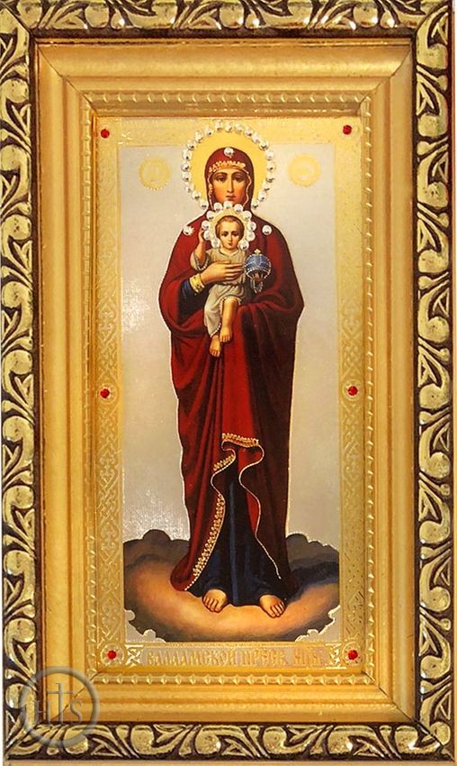 Product Photo - Virgin of Valaam,  Framed Icon with Glass and Crystals