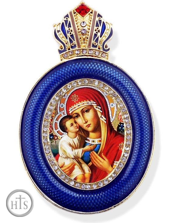 Product Image - Virgin Mary Zirovitskaya, Egg Shape Framed Ornament Icon 
