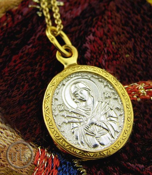 Product Picture - Virgin of Sorrows, Reversible Icon  Pendant, Small