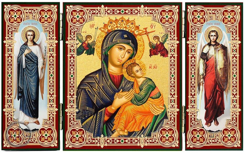 Pic - Virgin Mary Perpetual Help, Icon Triptych with Arch. Michael and Gabriel