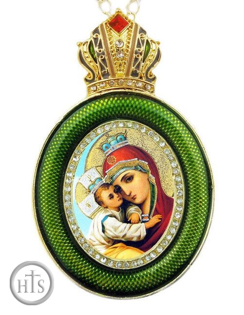 Product Image - Virgin Mary of Pochaev, Egg Shape Framed Ornament Icon 