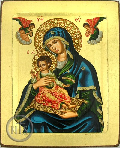 HolyTrinityStore Photo - Virgin Mary and Child (In Blue), Orthodox Serigraph Icon