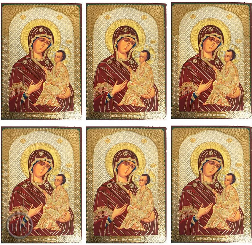 Product Photo - Virgin of Smolensk, Set of 6 Gold Foiled Prayer Cards