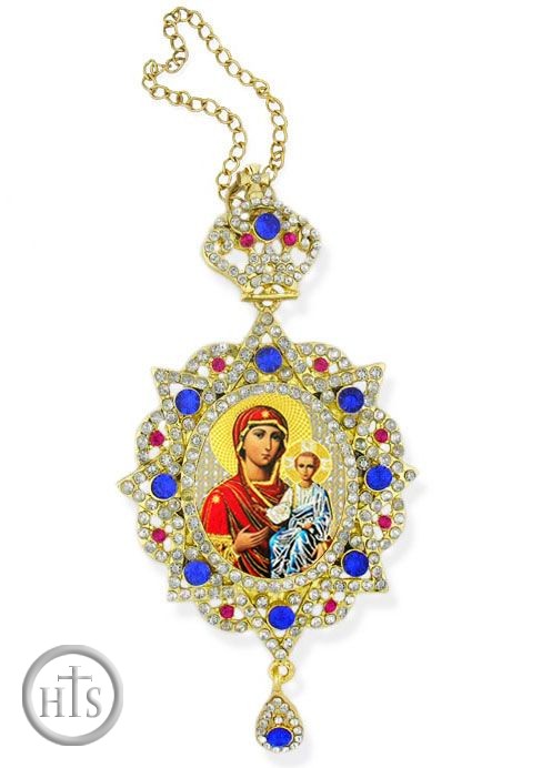 HolyTrinity Pic - Virgin Mary of Smolensk, Panagia Style Framed Icon Ornament