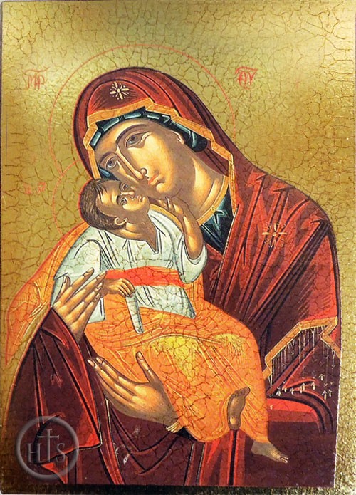 Product Image - Virgin Mary of Tenderness (Sweet Kissing), Byzantine Greek Orthodox Icon