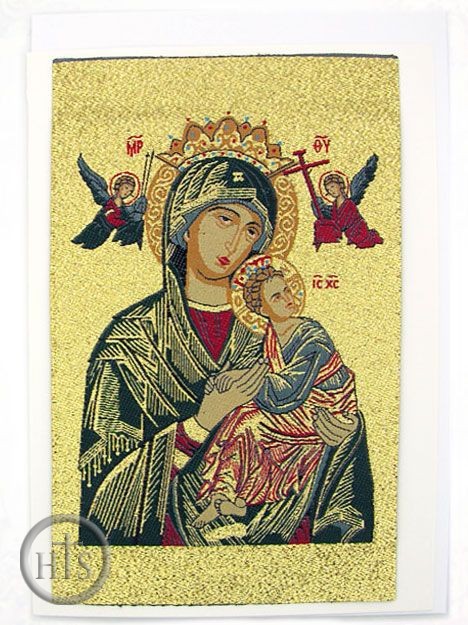 Product Photo - Virgin Mary Perpetual Help, Tapestry Icon Greeting Card with Envelope 