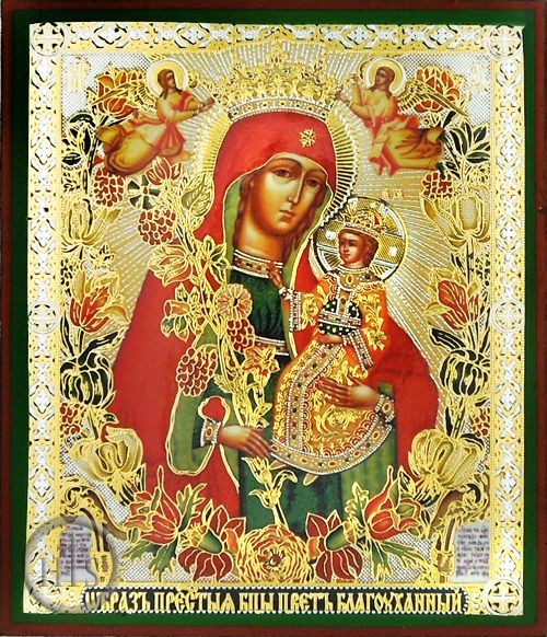 Product Image - Virgin Mary the Unfading Blossom (The Fragrant Flower), Gold & Silver Foil Icon