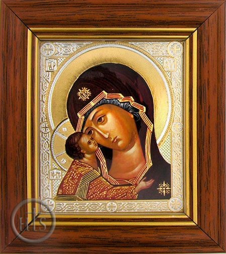 Pic - Virgin Mary Donskaya, Wood Framed Orthodox Icon, Small