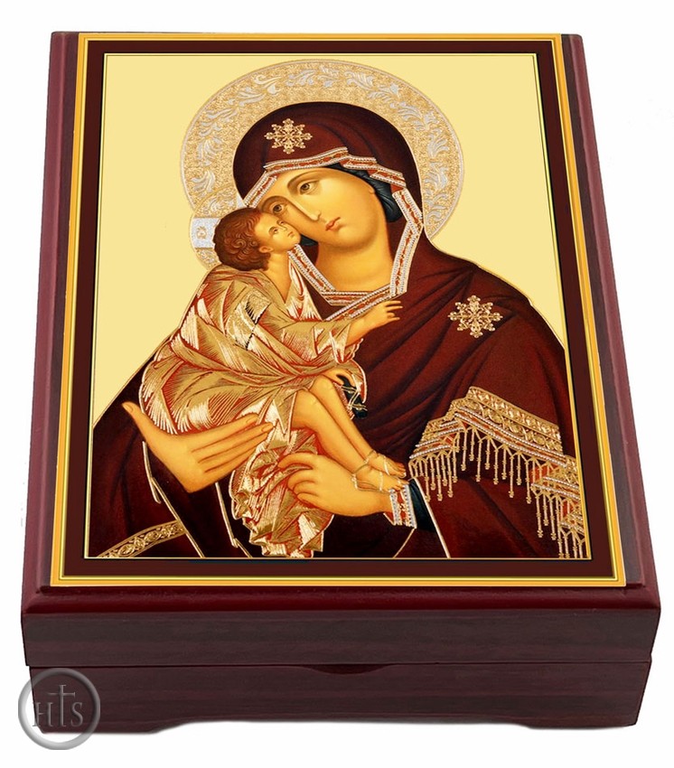 HolyTrinityStore Photo - Virgin Mary of Don, Wooden Icon Keepsake Box