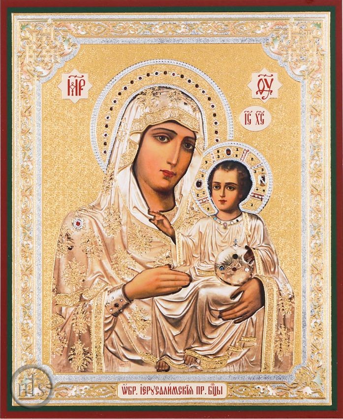 HolyTrinity Pic - Virgin of Jerusalem, Gold Foiled Orthodox Icon 