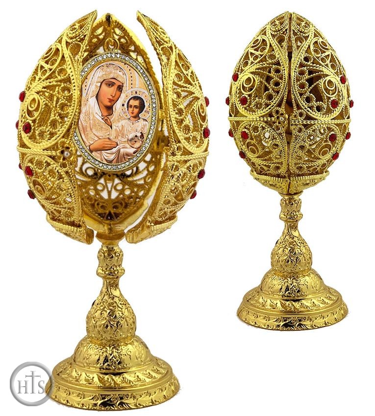Picture - Virgin of Jerusalem, Filigree Style Icon Egg, 6