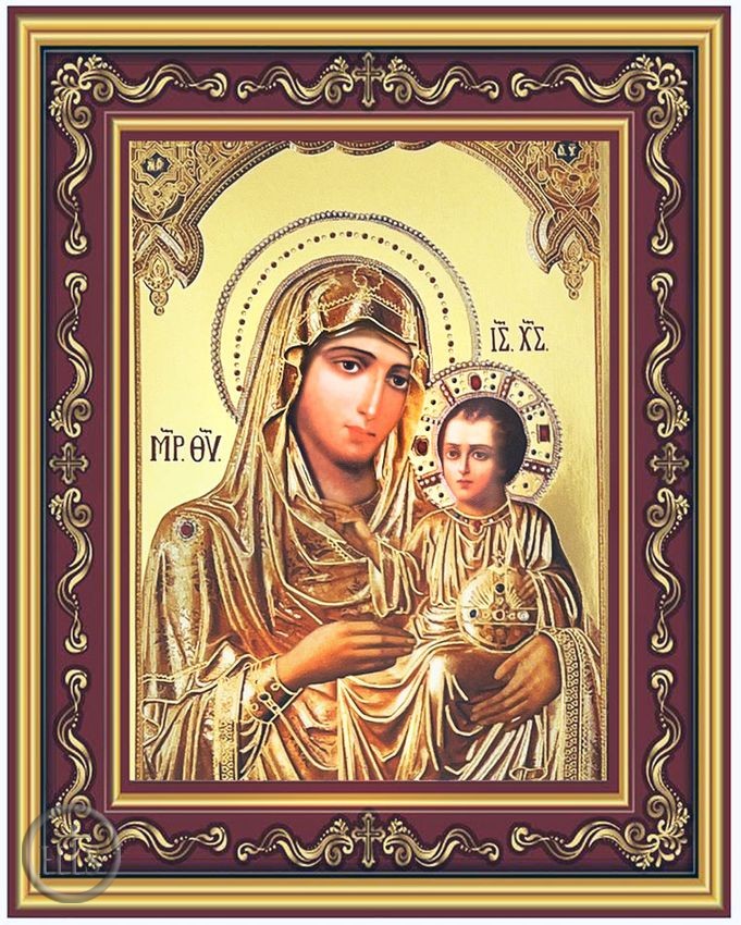 Picture - Virgin of Jerusalem, Greek Byzantine Icon in Frame