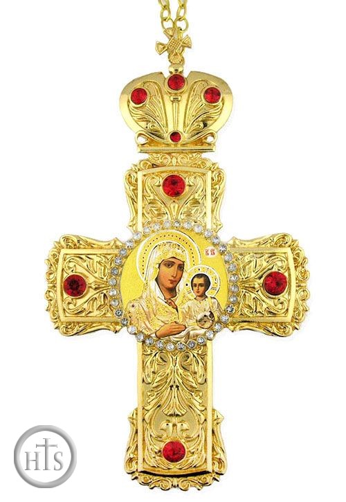 Product Image - Virgin of Jerusalem,  Faberge Style Framed Cross With Icon