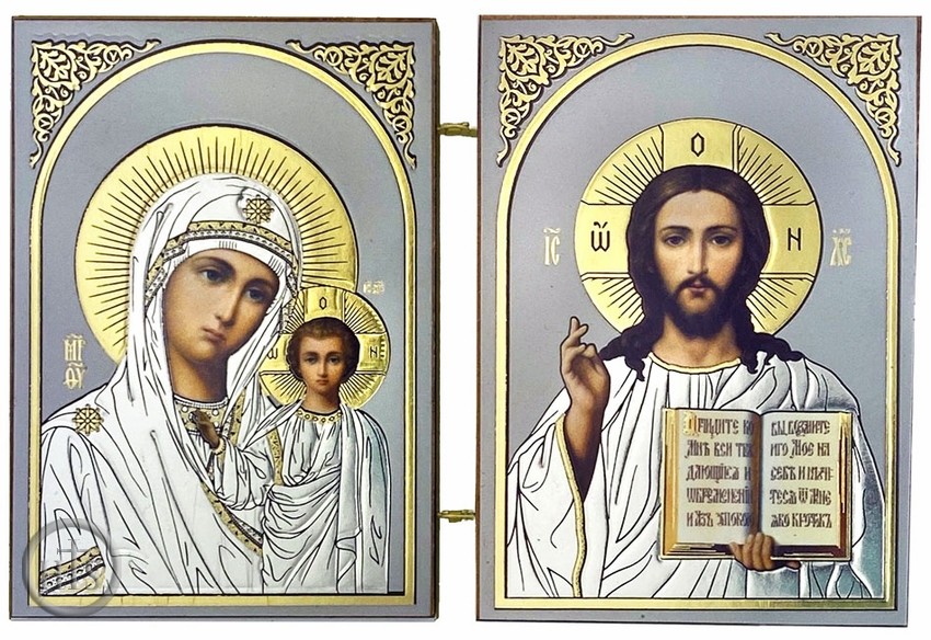 Product Image - Christ The Teacher / Virgin of Kazan, Orthodox Mini Diptych