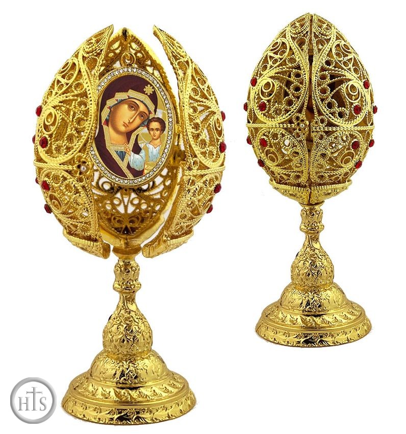 Product Image - Virgin of Kazan, Filigree Style Icon Egg, 6