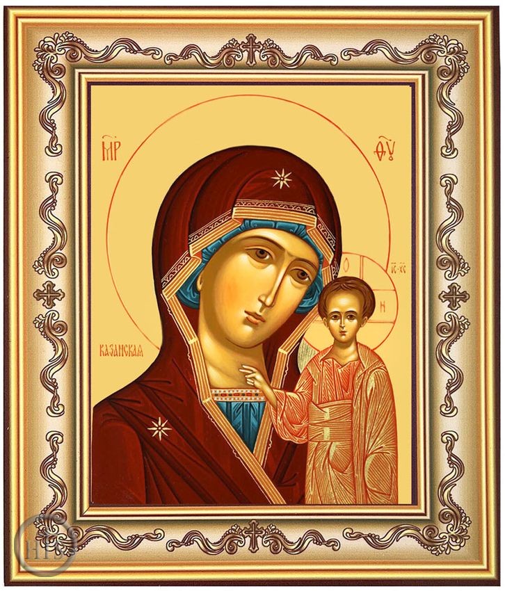 Product Image - Virgin of Kazan, Orthodox Icon in Frame with Stand