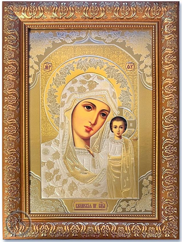 Product Image - Virgin of Kazan, Framed Gold Foil Orthodox Icon