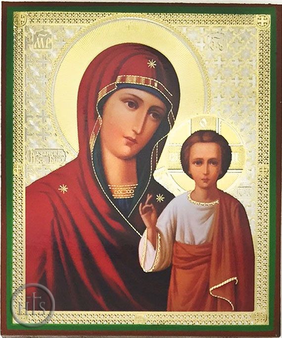 Product Photo - Virgin of Kazan,  Orthodox Icon,  Gold / Silver Foiled