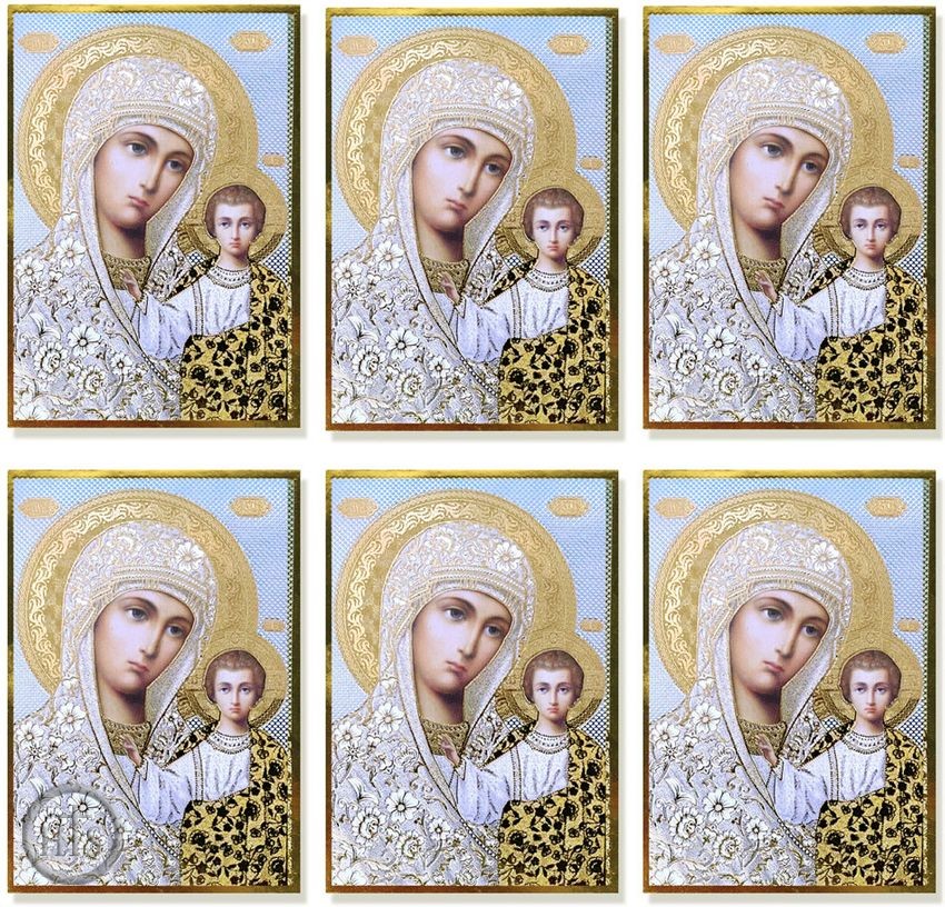 Picture - Virgin of Kazan, Set of 6 Icon Cards with Prayer 