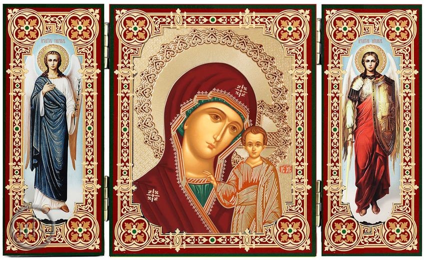 HolyTrinity Pic - Virgin of Kazan, Icon Triptych with Arch. Michael and Gabriel