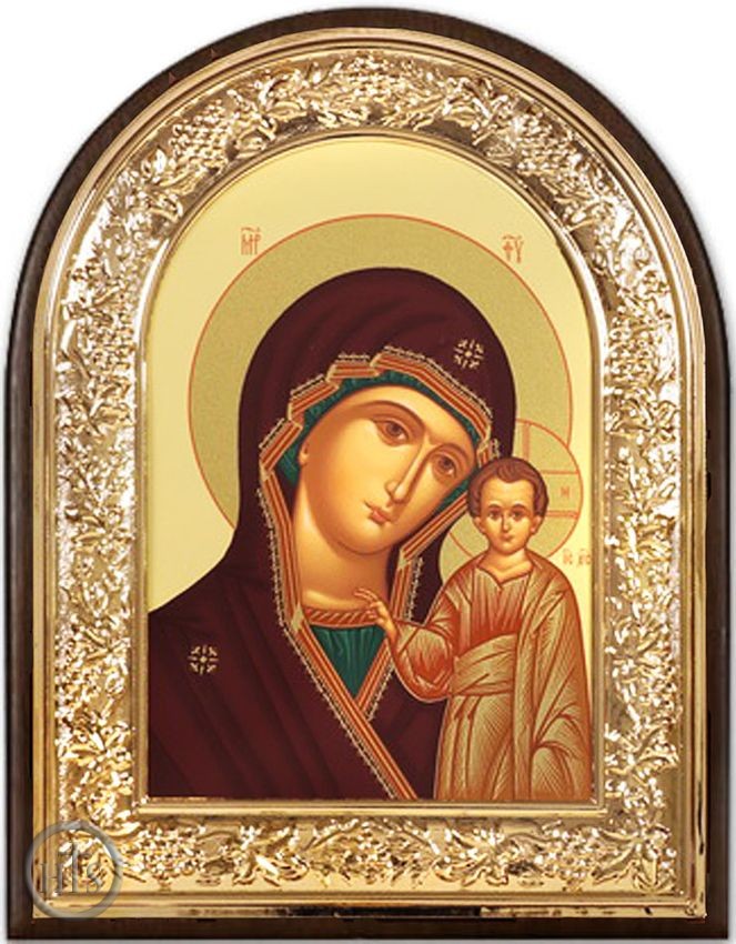 Image - Virgin of Kazan, Silk Screened Orthodox Framed Icon