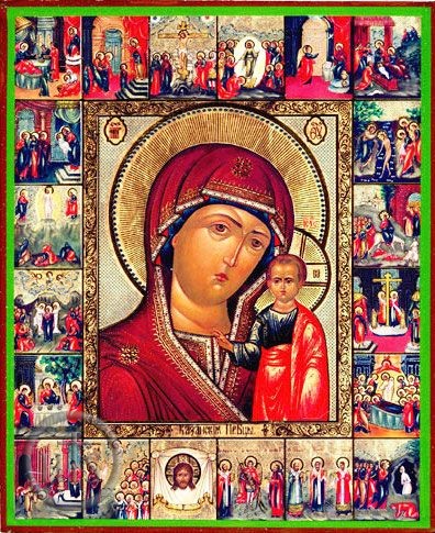 HolyTrinity Pic - Virgin of Kazan with Major Feasts, Orthodox Icon 