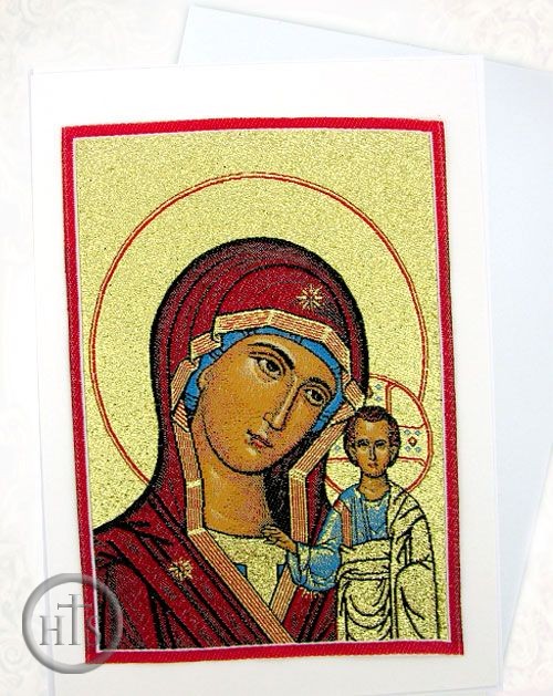 Product Picture - Virgin of Kazan, Tapestry Icon Greeting Card with Envelope