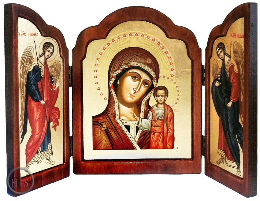 Product Pic - Virgin of Kazan, Triptych Serigraph Orthodox  Icon 