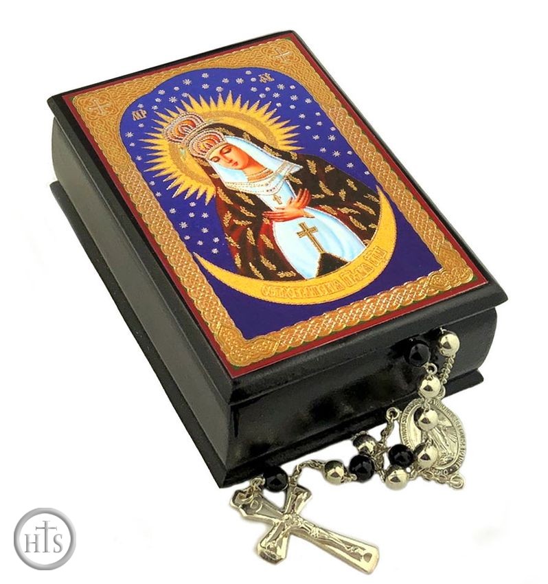 Product Pic - Virgin of Ostrobramska, Keepsake Rosary Icon Box