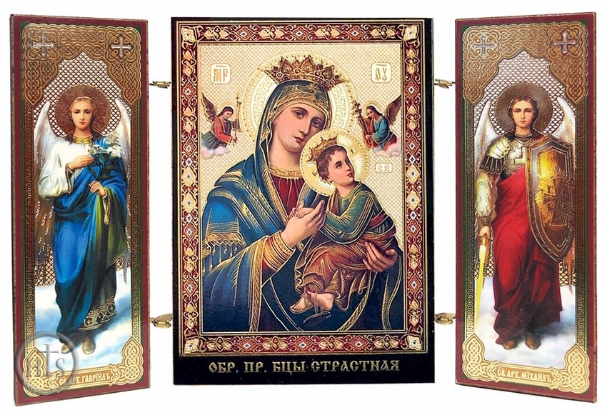 HolyTrinity Pic - Virgin of Passion / Archangels Michael and Gabriel, Mini Triptych