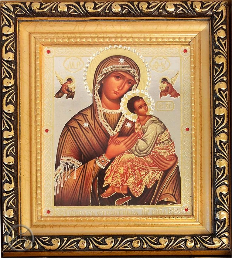 Photo - Virgin Mary Perpetual Help,  Framed Icon with Glass and Crystals