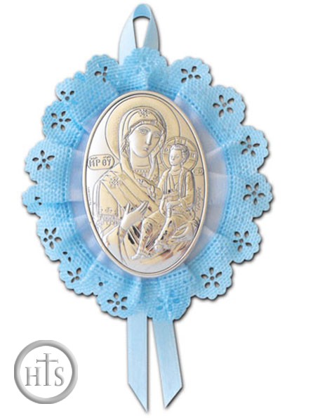 HolyTrinityStore Picture - Virgin of Passion, Laminated Silver Icon, Religious Gift For Favors