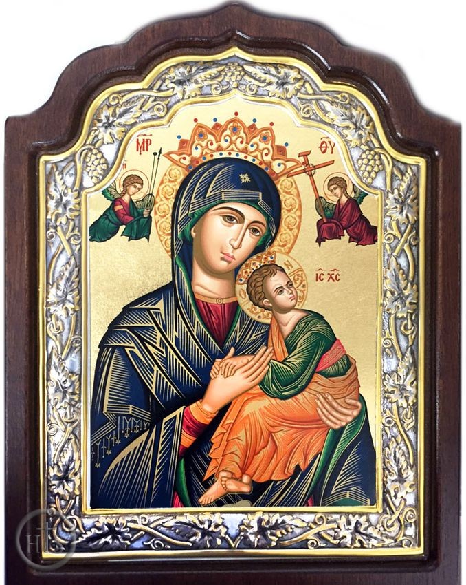 Product Photo - Virgin of Passion, Serigraph Orthodox Framed Icon with Stand