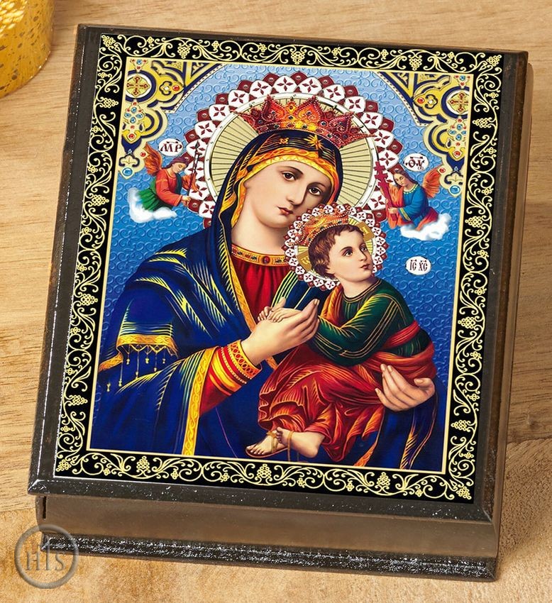 HolyTrinityStore Image - Our Lady of Perpetual Help, Wooden Icon Box