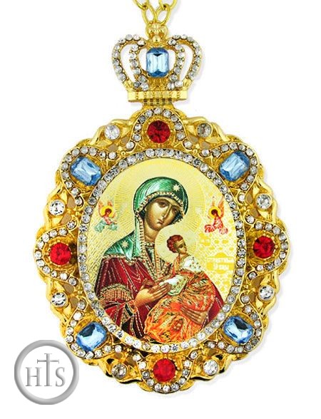 Image - Virgin of Passions, Jeweled Icon Ornament with Chain