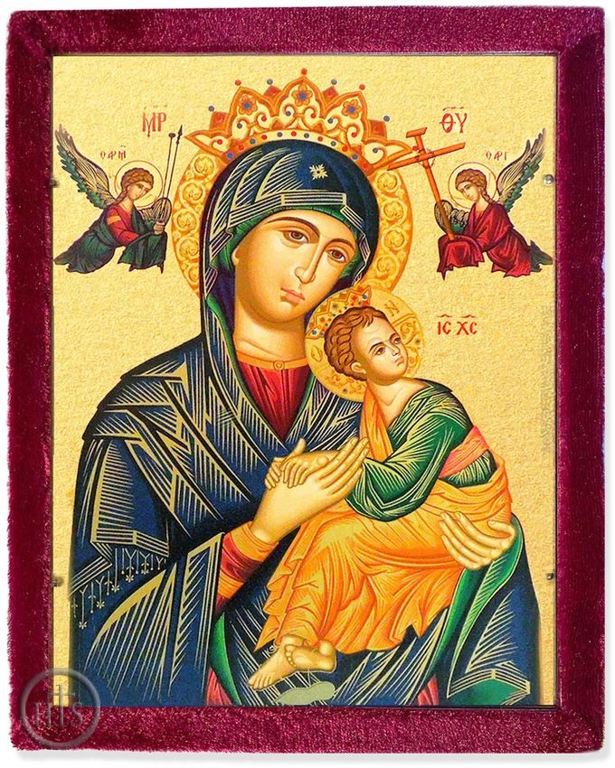 Picture - Our Lady of Perpetual Help, Orthodox Icon in Velvet Case 