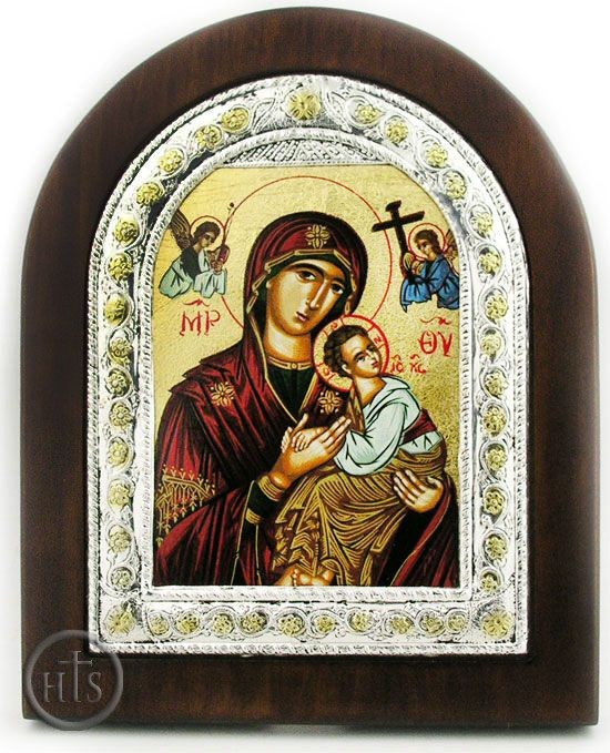 Product Image - Virgin of Passion - Lady of Perpetual Help, Silver Silk Screen Framed Icon