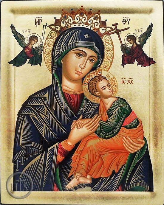 HolyTrinityStore Image - Virgin of Passion - Lady of Perpetual Help, Greek Serigraph Icon