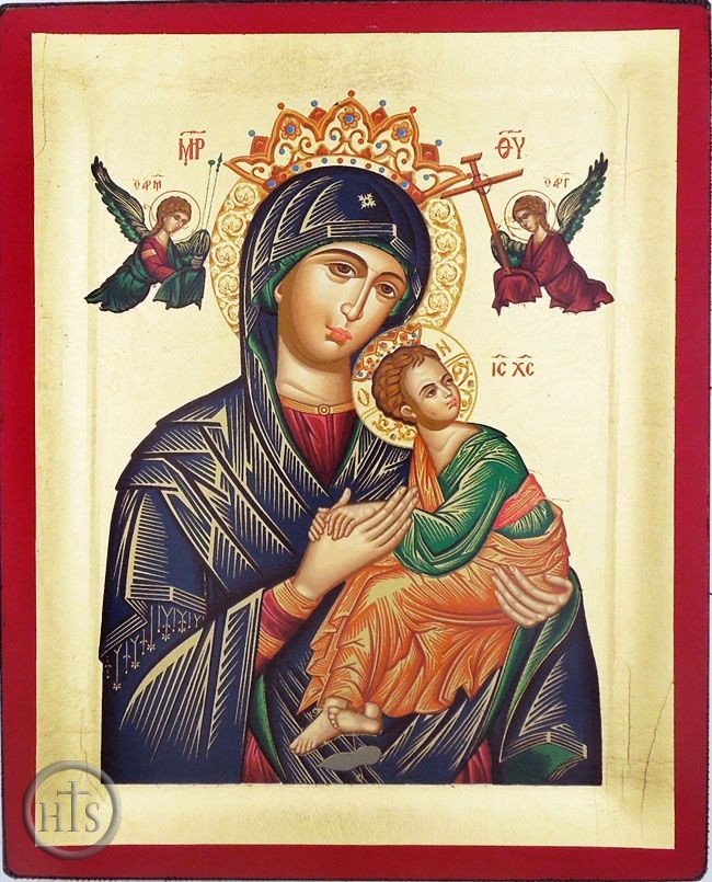 HolyTrinityStore Picture - Virgin of Passion, Serigraph Orthodox  Icon with Stand