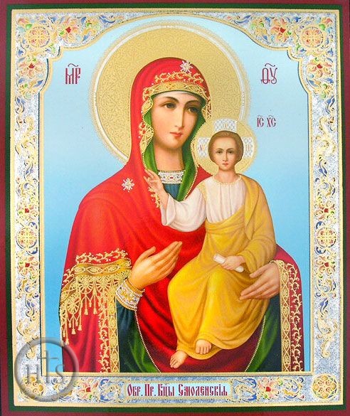 Product Image - Virgin of Smolensk, Gold & Silver Foil Orthodox Icon